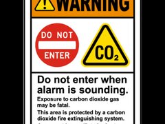 Warning CO2 Do Not Enter When Alarm Sounds Sign